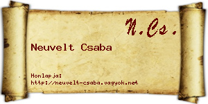 Neuvelt Csaba névjegykártya